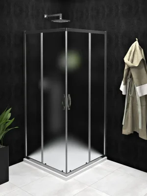 Premium Sprchový kout Sigma Simply čtvercový, posuvné dveře 90x90, sklo brick/leštěný profil (GS2490-GS2490)